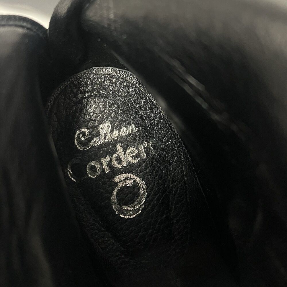 Calleen Cordero Tatiana Leather Peep-toe Boots Wood Heels Black Women’s Size 10 - Picture 9 of 10